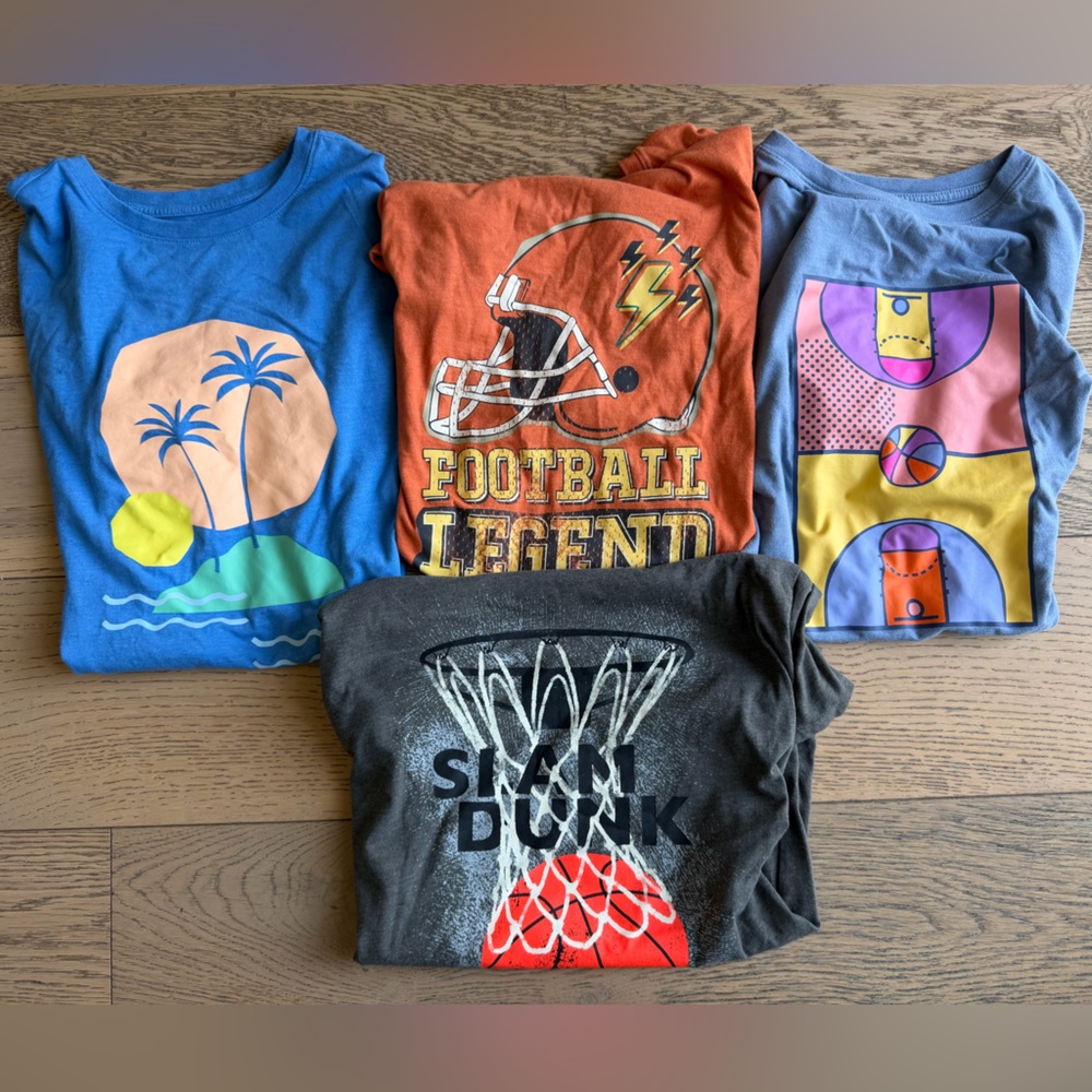 Cat & Jack Kids Boys Short Sleeve Graphic Tee Bundle Size XL (16) Never Worn